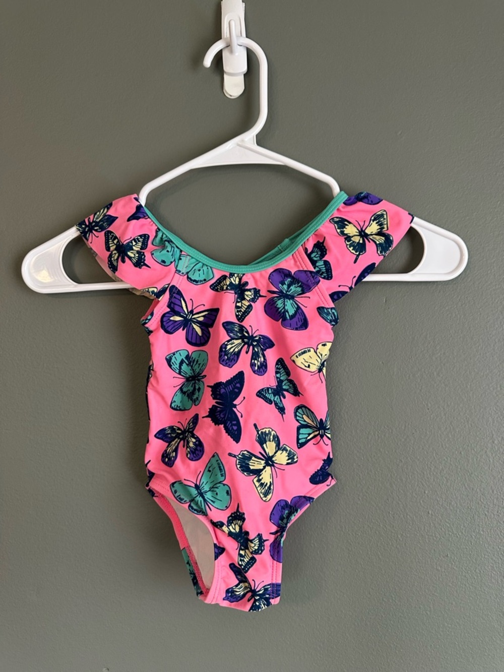 Girls Pink Butterfly One-Piece Swimsuit